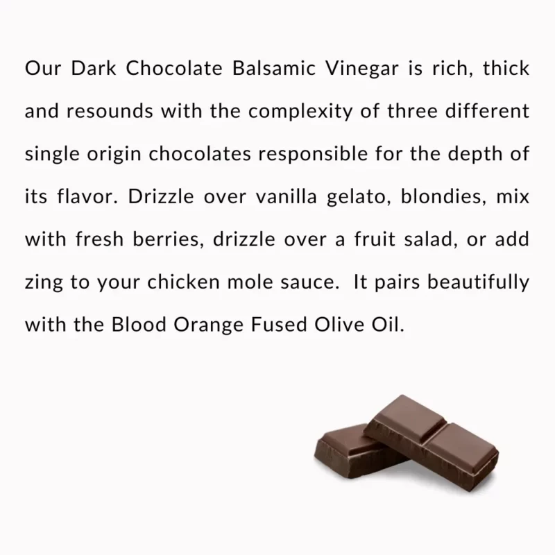 Dark Chocolate Balsamic Vinegar Condimento Description