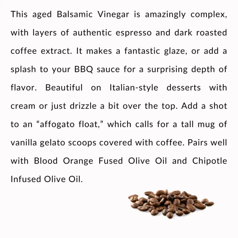 Espresso Balsamic Vinegar Condimento Description