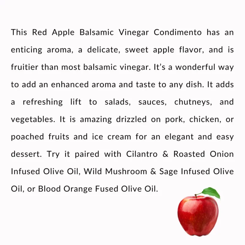 Red Apple Balsamic Vinegar Condimento Description