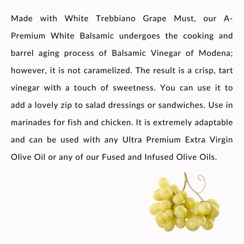 A-Premium White Balsamic Vinegar Condimento Description